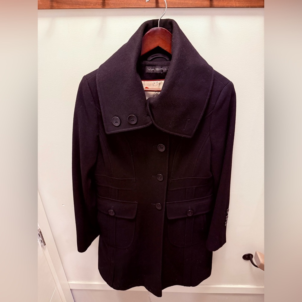 Via Spiga Black Pea Coat 🖤